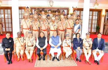 26.06.2025:  Governor of Maharashtra C. P. Radhakrishnan presented the Police Medals for Gallantry, President’s Police Medals for Meritorious Service and Police Medals for Meritorious Service to 83 Police Officers and Police personnel at an Investiture Ceremony held at Raj Bhavan, Mumbai. The police medals were announced by the President of India on Independence Day in 2021 and 2022. 
Minister of State for Home (Rural) Dr. Pankaj Bhoyar, Director General of Police Rashmi Shukla, Commandant General of Home Guards Ritesh Kumar, Director General of Maharashtra State Police Housing and Welfare Corporation Archana Tyagi, Brihanmumbai Police Commissioner Deven Bharti and police officers, retired police officials, and family members of the decorated police officers and personnel were present at the Police Investiture Ceremony.