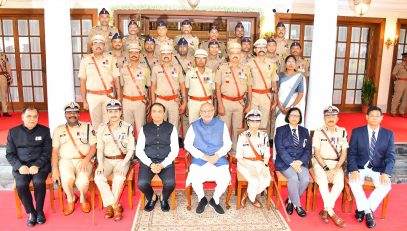 26.06.2025:  Governor of Maharashtra C. P. Radhakrishnan presented the Police Medals for Gallantry, President’s Police Medals for Meritorious Service and Police Medals for Meritorious Service to 83 Police Officers and Police personnel at an Investiture Ceremony held at Raj Bhavan, Mumbai. The police medals were announced by the President of India on Independence Day in 2021 and 2022. 
Minister of State for Home (Rural) Dr. Pankaj Bhoyar, Director General of Police Rashmi Shukla, Commandant General of Home Guards Ritesh Kumar, Director General of Maharashtra State Police Housing and Welfare Corporation Archana Tyagi, Brihanmumbai Police Commissioner Deven Bharti and police officers, retired police officials, and family members of the decorated police officers and personnel were present at the Police Investiture Ceremony.