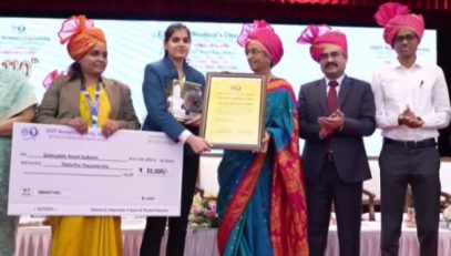 05.07.2025: The 110th Foundation Day of SNDT Women’s University was celebrated at the Patkar Hall of the University at Marine Lines in Mumbai. Dr Dnyaneshwar Mulay, Advisor, National Skill Development Corporation and former Secretary, Government of India presided.   
Former Chief Secretary Sujata Saunik and well known Entrepreneur Dr Kalpana Saroj were felicitated on the occasion.  Secretary to the Governor Dr Prashant Narnavare and Vice Chancellor of the University Prof Ujwala Chakradeo presented the Best College, Best Teacher and Best Non Teaching Staff awards of the University. M N College of Home Science was given the Best College Award. Best Teacher (Univ Deptt) Dr Sheetal More, Deptt of Music, Pune Campus and Best Teacher (Affiliated College) Dr Ravindra Katyal, M N College, Mumbai. Best Non Teaching Staff Supriya Suresh Bharati from College of Pharmacy, Mumbai.  Dr Sanjay Inamdar, Member of the Governance Board, CoEP Tech and Founder, FULCON, S. Ramamoorthy,  Deputy Secretary to the Governor and Sudhir Thackersey of the Thackersey family were present. Pro Vice Chancellor of the University Prof Ruby Ojha and Registrar Dr. Vilas Nandavadekar made introductory remarks.