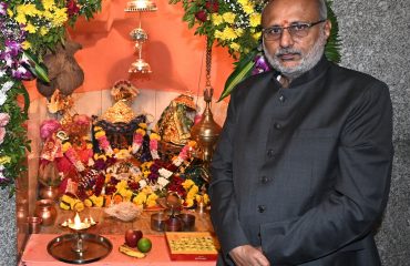 15.07.2025: Governor performe arti at the historic Sri Gundi Devi Mandir in the Raj Bhavan complex on the occasion of the Annual Jatra of the Goddess