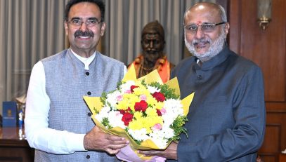 15.07.2025: Speaker of Haryana Legislative Assembly Harvinder Kalyan called on Maharashtra Governor C. P. Radhakrishnan at Raj Bhavan, Mumbai. This was a courtesy call.