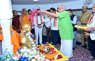 26.08.2025: Governor offers floral tributes to Bharat Ratna Dr. Babasaheb Ambedkar