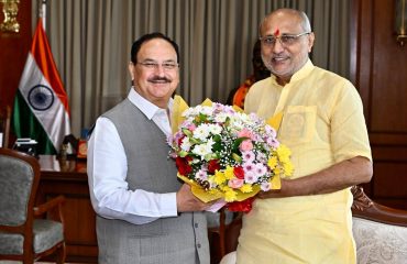 Union Minister for Chemicals and Petrochemicals J. P. Nadda meets Governor