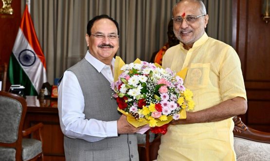 Union Minister for Chemicals and Petrochemicals J. P. Nadda meets Governor