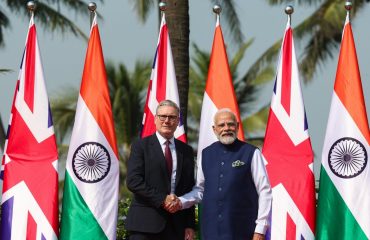 PM Narendra Modi and British PM Keir Starmer at Raj Bhavan