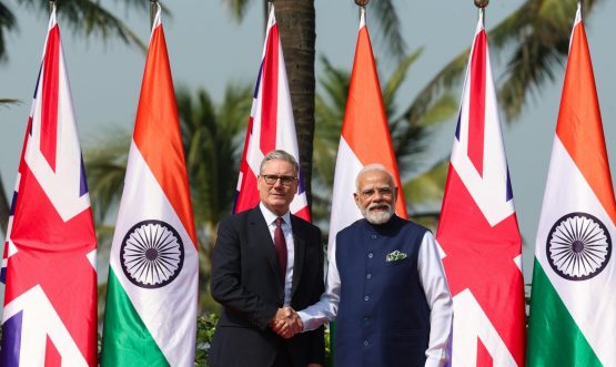 PM Narendra Modi and British PM Keir Starmer at Raj Bhavan
