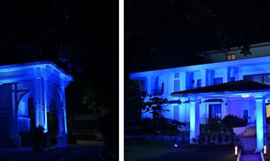 20.11.2025:  युनिसेफ जागतिक बाल दिनानिमित्त (दि 20 नोव्हेंबर) राजभवनातील 'जल विहार' व ’जल भूषण’ या वास्तूंवर निळ्या रंगाची रोषणाई करण्यात आली.