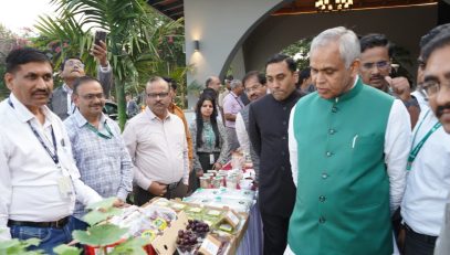 01.01.2026:  राज्यपाल आचार्य देवव्रत यांनी दिंडोरी तालुक्यात मोहाडी येथील सह्याद्री फार्म येथे आयोजित नैसर्गिक शेती संवाद या कार्यक्रमानंतर शेतकऱ्यांच्या स्टॉलला भेट देत त्यांच्याशी संवाद साधला.