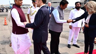 18.02.2026: President of the Republic of France Emmanuel Macron accompanied by his wife Briggit left Mumbai after a day full of engagements including bilateral meetings with Prime Minister Narendra Modi. The French President and the First Lady were seen off by Maharashtra Governor Acharya Devvrat, Chief Minister Devendra Fadnavis and Deputy Chief Minister Eknath Shinde.