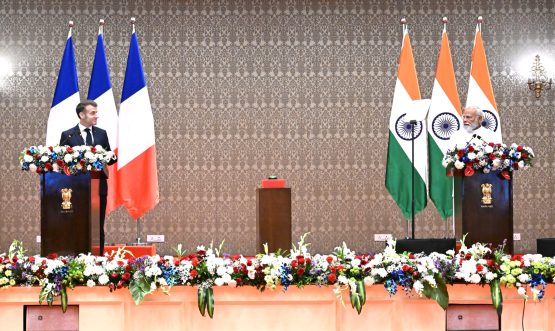 17.02.2026:  Glimpses of the media interaction of Mr Emmanuel Macron, H.E. President of the Republic of France and Shri Narendra Modi, Hon'ble Prime Minister of India held at Maharashtra Lok Bhavan Mumbai. Minister of Foreign Affairs S Jaishankar, National Security Advisor Ajit Doval, Minister of the Economy, Finance, and Industrial, Energy, and Digital Sovereignty of France Roland Lescure were among those present.