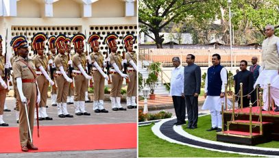 Governor arrives at Vidhan Bhavan for Budget Session address