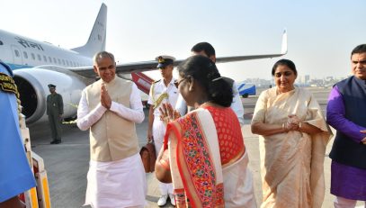 President of India Droupadi Murmu left Mumbai to attend her next engagements at Shegaon and Nagpur