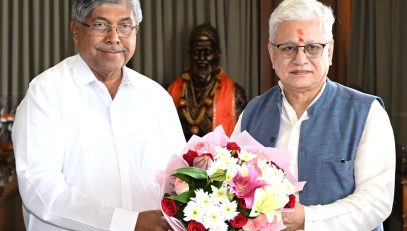 Minister of Higher and Technical Education Chandrakant Patil meets Governor