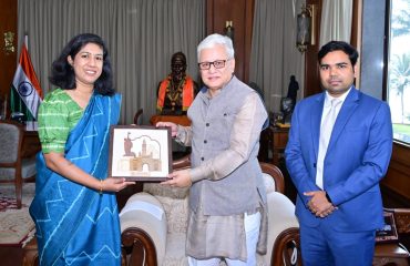Collector of Mumbai City Anchal Goyal and Collector of Mumbai Suburban District Saurabh Katiyar meet Governor