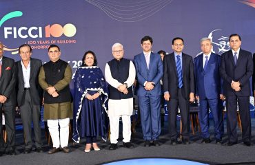 07.04.2026 : The Governor of Maharashtra Jishnu Dev Varma presided over the 99th Foundation Day of the Federation of Indian Chambers of Commerce and Industry (FICCI) and felicitated its past presidents in Mumbai. FICCI started in Mumbai at the instance of Mahatma Gandhi, will be celebrating its Centenary in the year 2027. Minister of Protocol Jaykumar Rawal, President of FICCI Anant Goenka, Sr Vice President Vijay Sankar, Director General Jyoti Vij, Secretary to the Governor Dr Prashant Narnaware and captains of Industry were present.