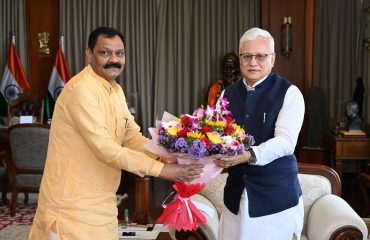 Minister of Tribal Development Dr Ashok Wooike meets Governor