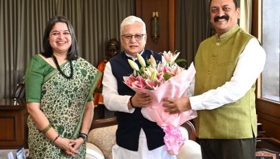ACS Manisha Mhaiskar & ACS Milind Mhaiskar meets Governor