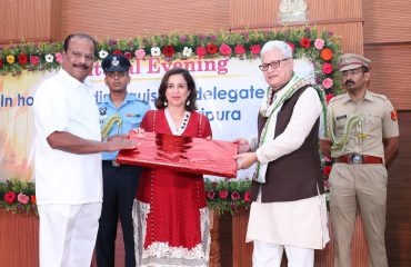 20.04.2026: Maharashtra Governor Jishnu Dev Varma attended the felicitation programme organised by the Governor of Tripura  Indrasena Reddy Nallu in honour of the delegates of  Chinmaya Mission  at Lok Bhavan in Agartala.