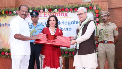 20.04.2026: Maharashtra Governor Jishnu Dev Varma attended the felicitation programme organised by the Governor of Tripura  Indrasena Reddy Nallu in honour of the delegates of  Chinmaya Mission  at Lok Bhavan in Agartala.