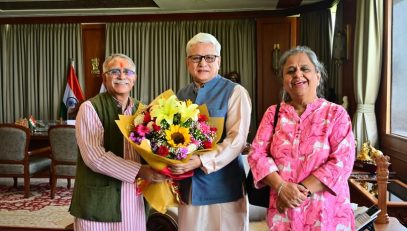 26.04.2026: भारताच्या सर्वोच्च न्यायालयाचे न्यायाधीश न्यायमूर्ती संजय करोल यांनी महाराष्ट्राचे राज्यपाल जिष्णु देव वर्मा यांची लोक भवन मुंबई येथे सदिच्छा भेट घेतली.