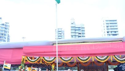 01.05.2026 : Governor Jishnu Dev Varma unfurls National Tricolour on 67th Maharashtra Day at Shivaji Park, Dadar