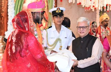 22.05.2026 : Maharashtra Governor Jishnu Dev Varma attended a mass wedding ceremony and blessed the newly married couples in Mumbai. The mass wedding ceremony was organized by Kamla Trust. Trustee of the Kamla Trust Nidarshana Gowani and Ramesh Gowani and Member of Parliament Manoj Tiwari were present.