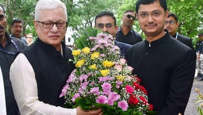 30.07.2026: Maharashtra Governor Jishnu Dev Varma arrived in Tuljapur, Dist. Dharashiv. A guard of honour was presented by the police on the occasion.
