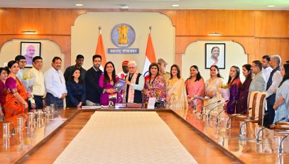19.08.2026: A group of principals of various public schools in Delhi and eminent educationists, led by Dr. Alka Kapur, Principal, Modern Public School, Shalimar Bagh, met the Governor of Maharashtra Jishnu Dev Varma, at Lok Bhavan, Mumbai.  The Governor also emphasised the importance of integrating the Indian Knowledge System into education and adding value throughout the formative years of children.
