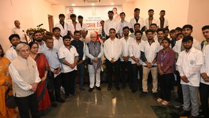 Governor Jishnu Dev Varma inaugurates a blood donation camp at Lok Bhavan, Mumbai