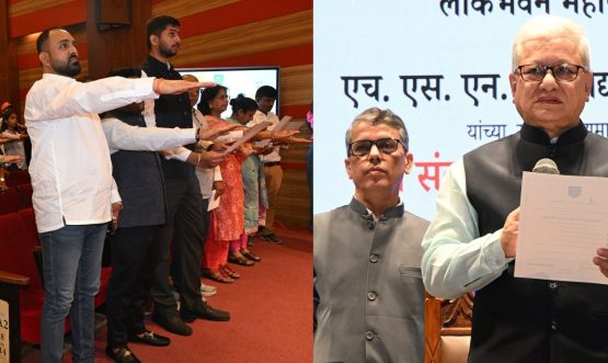 Governor administers an Nasha Mukti pledge to the students of HSNC University