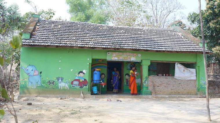 Anganwadi workers with their registers