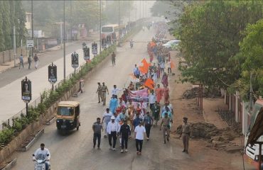 मा.जिल्हाधिकारी, मुख्य कार्यकारी अधिकारी व जिल्हा पोलीस निरीक्षक छत्रपती शिवाजी महाराज जयंती निमित्त पदयात्रेमध्ये सहभागी झाले