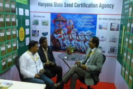 Dr. B.S. Duggal, Additional Director (Retd.) on a visit to HSSCA Stall in Agri Summit
