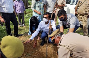 Tree plantation at Ganga Bridge Road and Mohammadabad Village Society Bhita, Kalakankar Range, Pratapgarh