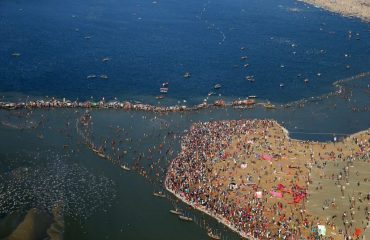 Pilgrims taking dip in the holy water of River Ganga