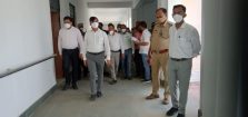 Surprise Inspection by Divisional Commissioner of the under-construction Divyangjan North Secondary School in Barhni, Pratapgarh;?>