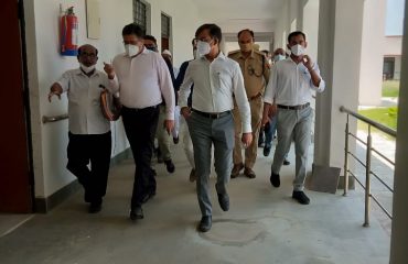 Surprise Inspection by Divisional Commissioner of the under-construction Divyangjan North Secondary School in Barhni, Pratapgarh