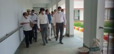 Surprise Inspection by Divisional Commissioner of the under-construction Divyangjan North Secondary School in Barhni, Pratapgarh;?>