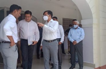 Surprise Inspection by Divisional Commissioner of the under-construction Divyangjan North Secondary School in Barhni, Pratapgarh