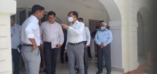 Surprise Inspection by Divisional Commissioner of the under-construction Divyangjan North Secondary School in Barhni, Pratapgarh;?>