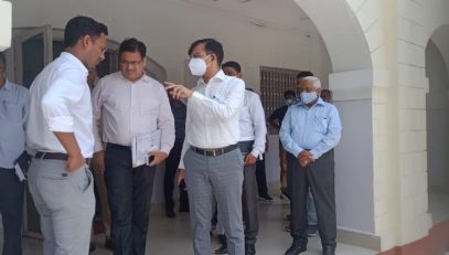 Surprise Inspection by Divisional Commissioner of the under-construction Divyangjan North Secondary School in Barhni, Pratapgarh