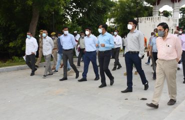 Divisional Commissioner inspected the tourist spot Triveni Pushp at Arail