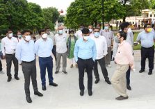 Divisional Commissioner inspected the tourist spot Triveni Pushp at Arail;?>
