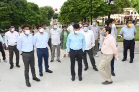 Divisional Commissioner inspected the tourist spot Triveni Pushp at Arail