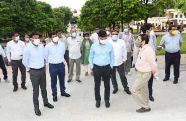 Divisional Commissioner inspected the tourist spot Triveni Pushp at Arail