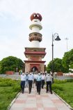 Divisional Commissioner inspected the tourist spot Triveni Pushp at Arail;?>