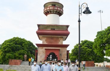 Divisional Commissioner inspected the tourist spot Triveni Pushp at Arail
