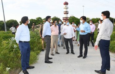 Divisional Commissioner inspected the tourist spot Triveni Pushp at Arail