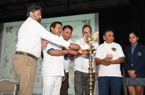 Lamp lighting by the Honorable Minister on the occasion of Yoga Day