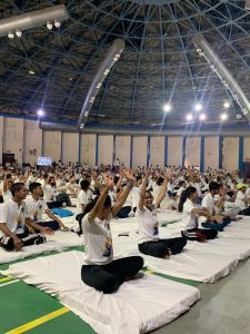 Participants doing Yog
